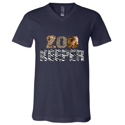 Zookeeper Costume African Animals Zebra Wild Print Savanna V-Neck T-Shirt