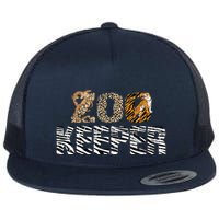 Zookeeper Costume African Animals Zebra Wild Print Savanna Flat Bill Trucker Hat