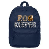 Zookeeper Costume African Animals Zebra Wild Print Savanna 16 in Basic Backpack