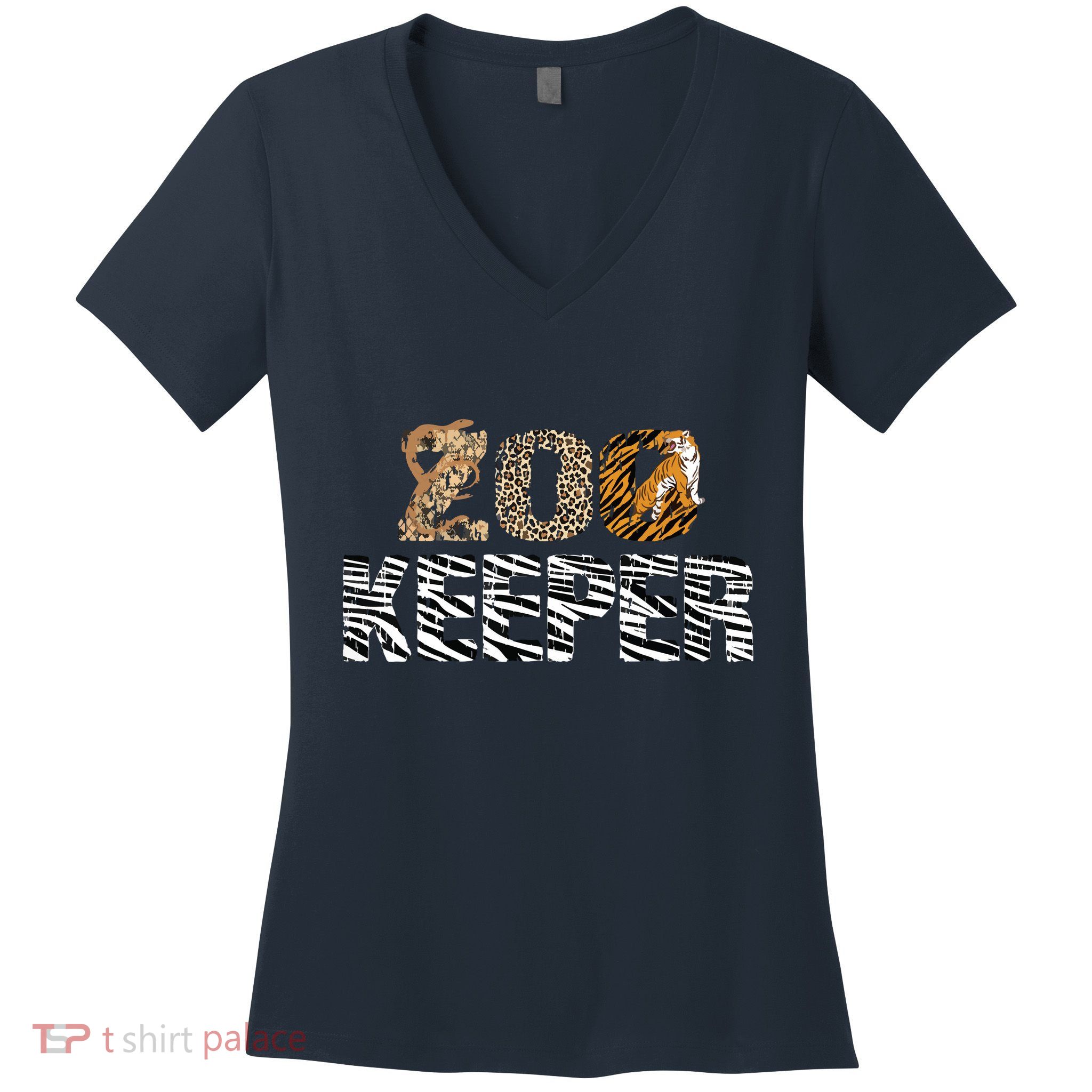 Zookeeper Costume African Animals Zebra Wild Print Savanna Women's V-Neck T-Shirt