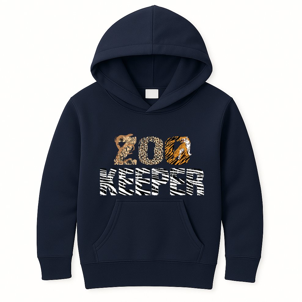 Zookeeper Costume African Animals Zebra Wild Print Savanna Kids Hoodie