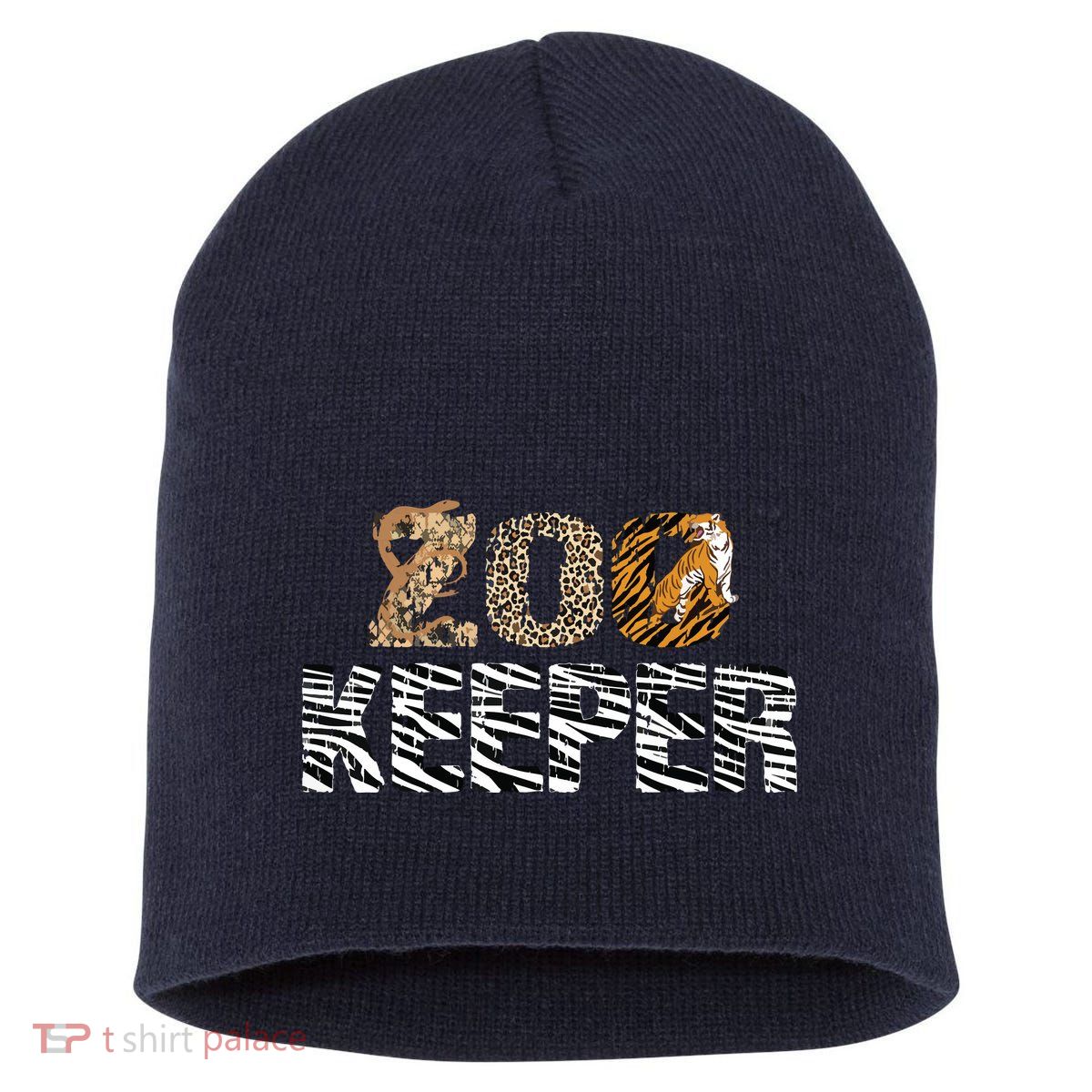 Zookeeper Costume African Animals Zebra Wild Print Savanna Short Acrylic Beanie