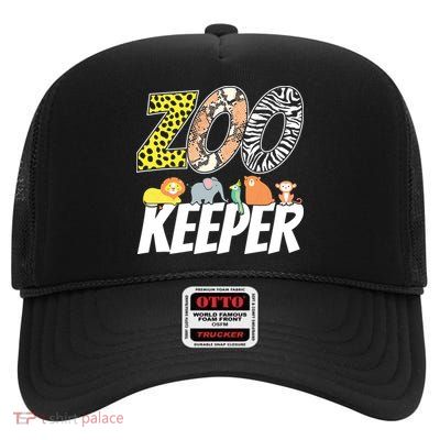 Zookeeper Costume African Savanna Zoo Keeper Animals Lover High Crown Mesh Back Trucker Hat