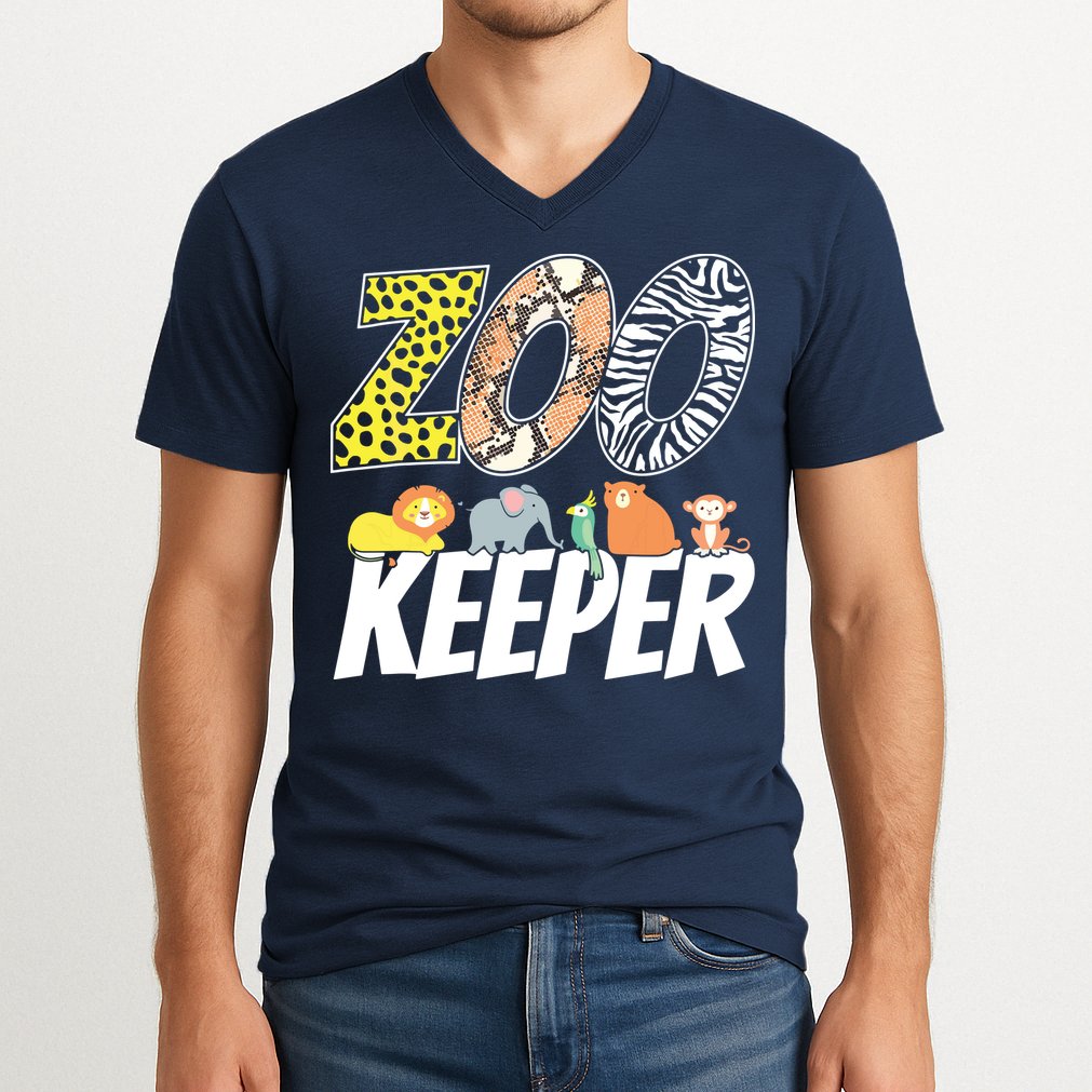 Zookeeper Costume African Savanna Zoo Keeper Animals Lover V-Neck T-Shirt