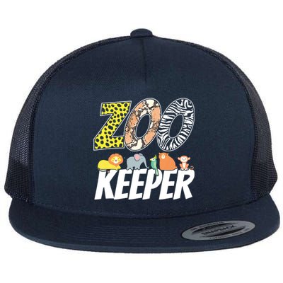 Zookeeper Costume African Savanna Zoo Keeper Animals Lover Flat Bill Trucker Hat