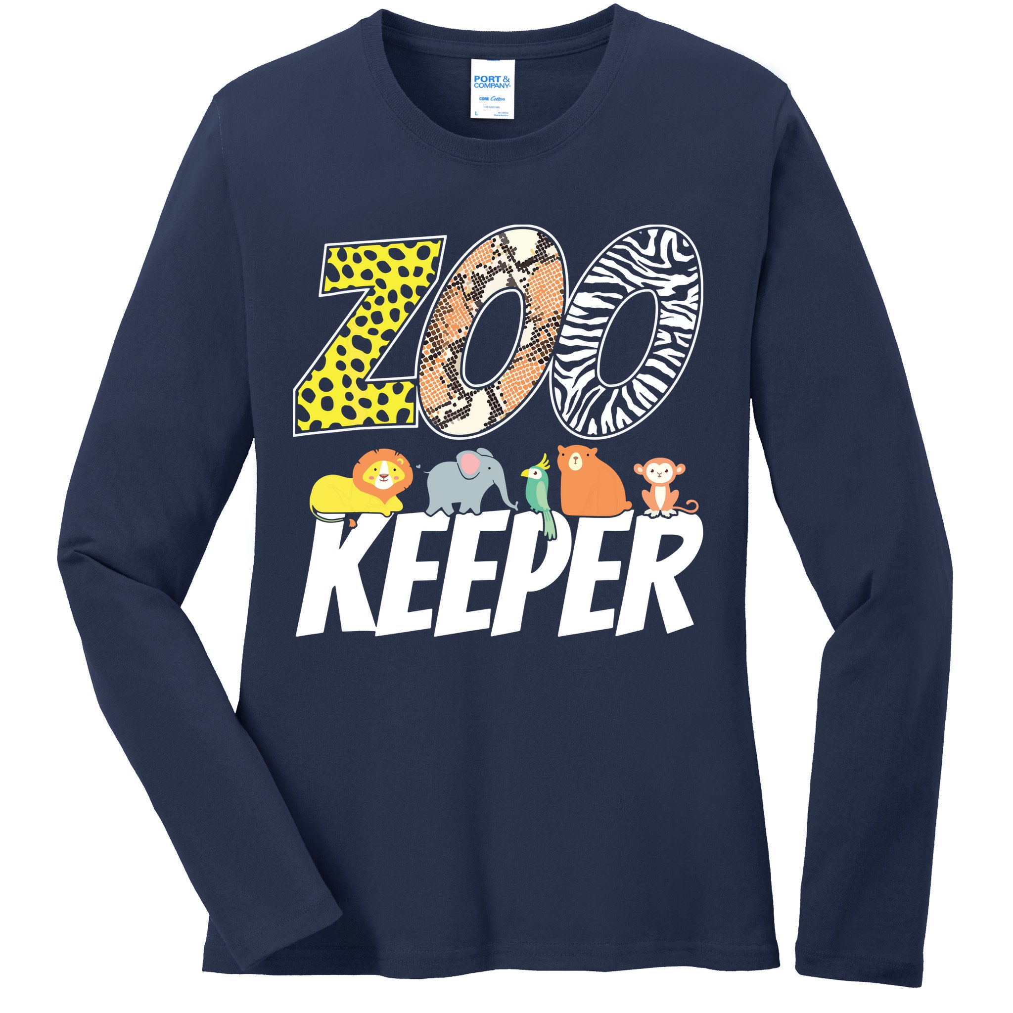 Zookeeper Costume African Savanna Zoo Keeper Animals Lover Ladies Long Sleeve Shirt