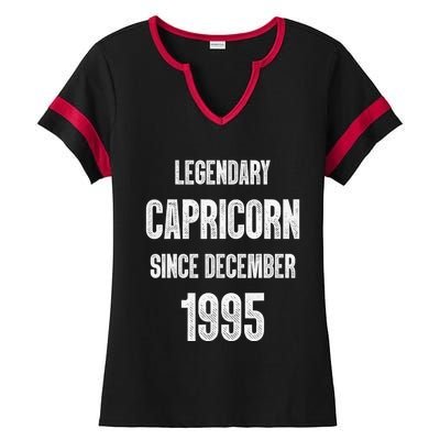 Zodiac Capricorn Birthday Legendary December 1995 Ladies Halftime Notch Neck Tee