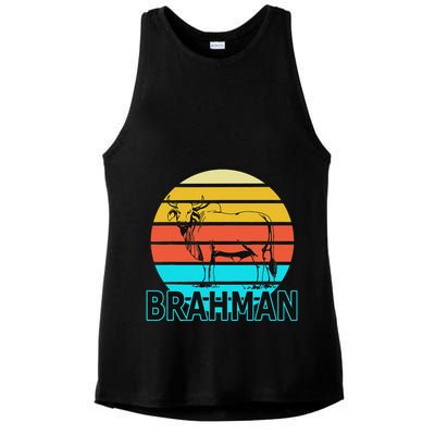 Zebu Cattle Brahma Bull Hump Dewlap Cow Indian Aurochs Ladies PosiCharge Tri-Blend Wicking Tank
