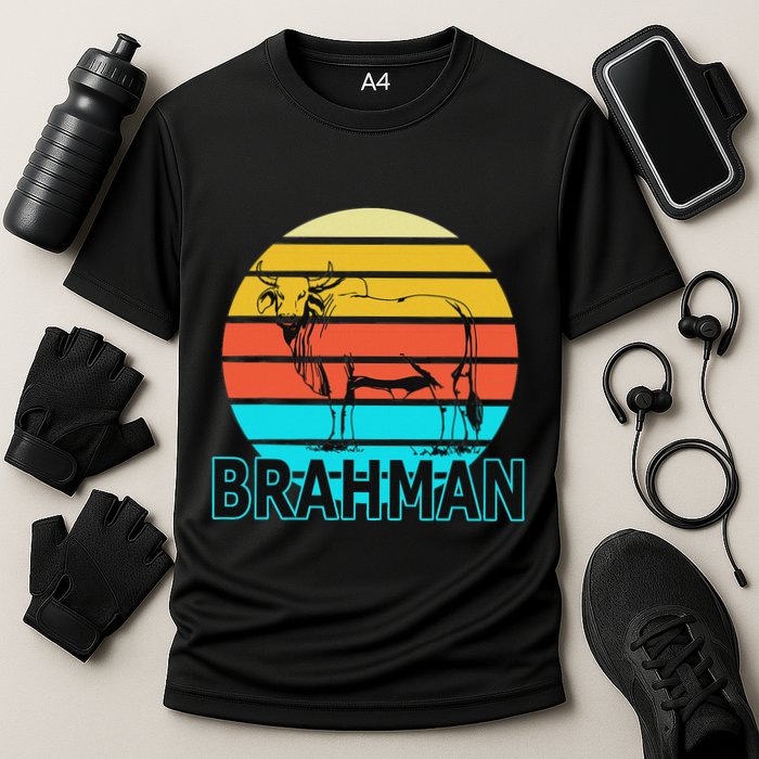 Zebu Cattle Brahma Bull Hump Dewlap Cow Indian Aurochs Cooling Performance Crew T-Shirt