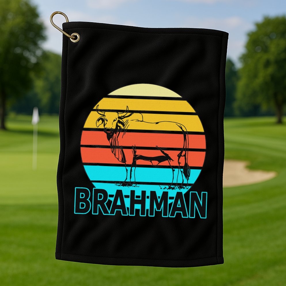Zebu Cattle Brahma Bull Hump Dewlap Cow Indian Aurochs Golf Towel