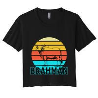Zebu Cattle Brahma Bull Hump Dewlap Cow Indian Aurochs Women's Crop Top Tee