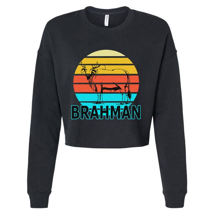 Zebu Cattle Brahma Bull Hump Dewlap Cow Indian Aurochs Cropped Pullover Crew