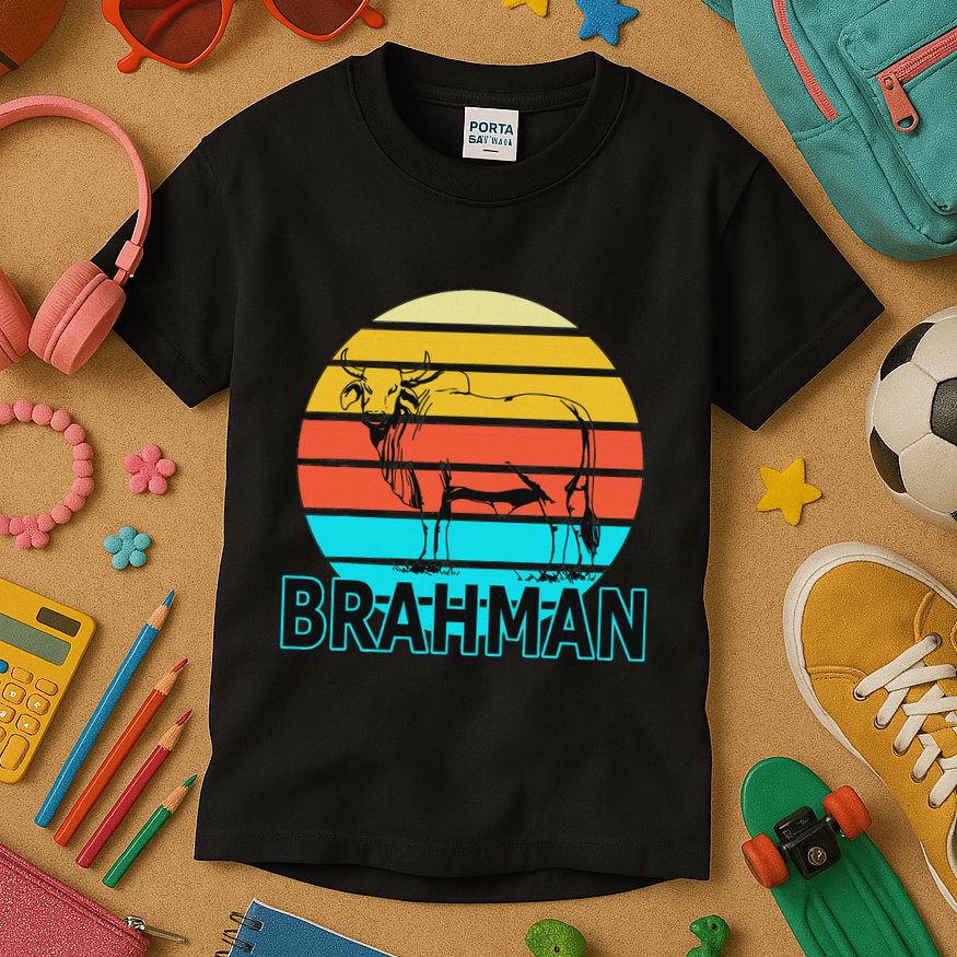 Zebu Cattle Brahma Bull Hump Dewlap Cow Indian Aurochs Kids T-Shirt