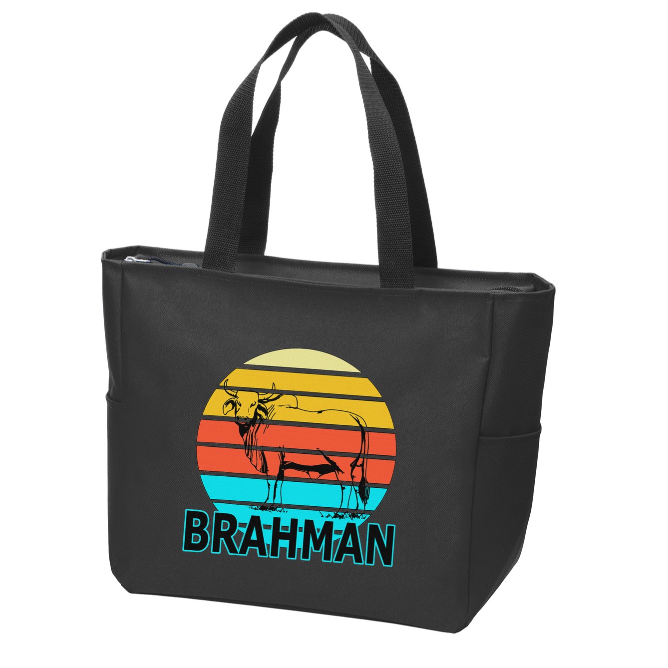 Zebu Cattle Brahma Bull Hump Dewlap Cow Indian Aurochs Zip Tote Bag
