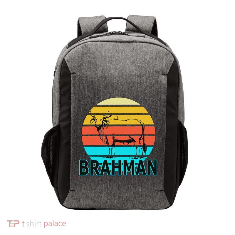 Zebu Cattle Brahma Bull Hump Dewlap Cow Indian Aurochs Vector Backpack