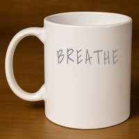 Zen Calm Breathe Yoga Meditation 11oz C Handle Ceramic Mug