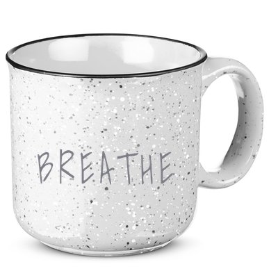 Zen Calm Breathe Yoga Meditation 15oz Campfire Ceramic Mug