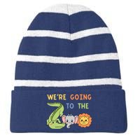 Zoo Crocodile Elephant Lion Animal Park Zookeeper Striped Beanie with Solid Band