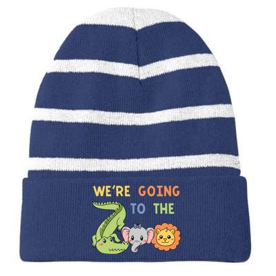 Zoo Crocodile Elephant Lion Animal Park Zookeeper Striped Beanie with Solid Band