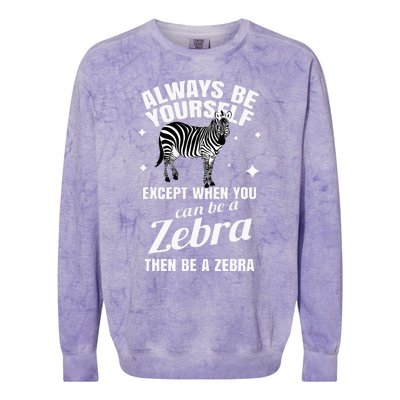 Zebra Costume Gift Zoo Stripes Wildlife Tropic Wilderness Colorblast Crewneck Sweatshirt