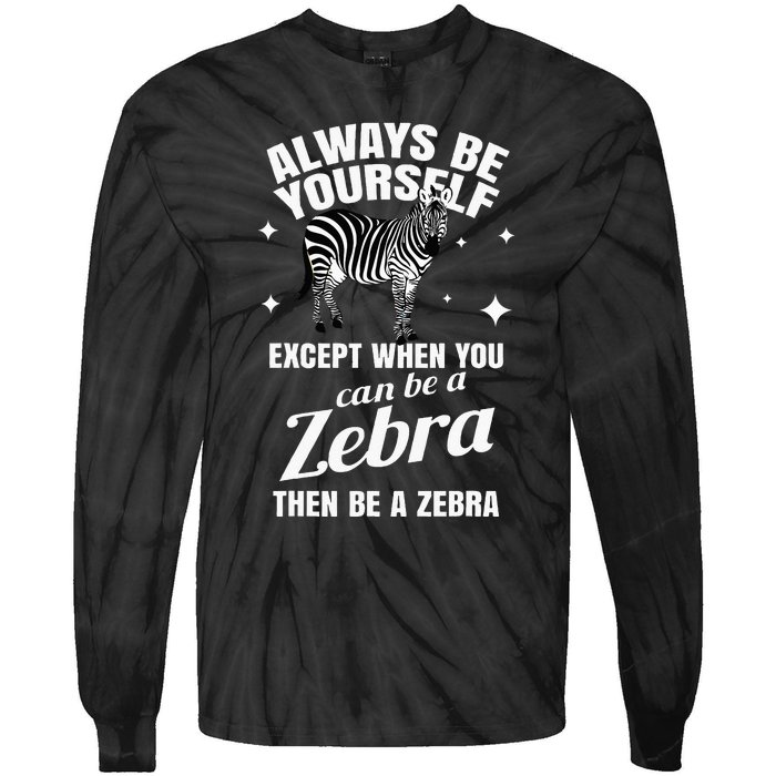 Zebra Costume Gift Zoo Stripes Wildlife Tropic Wilderness Tie-Dye Long Sleeve Shirt