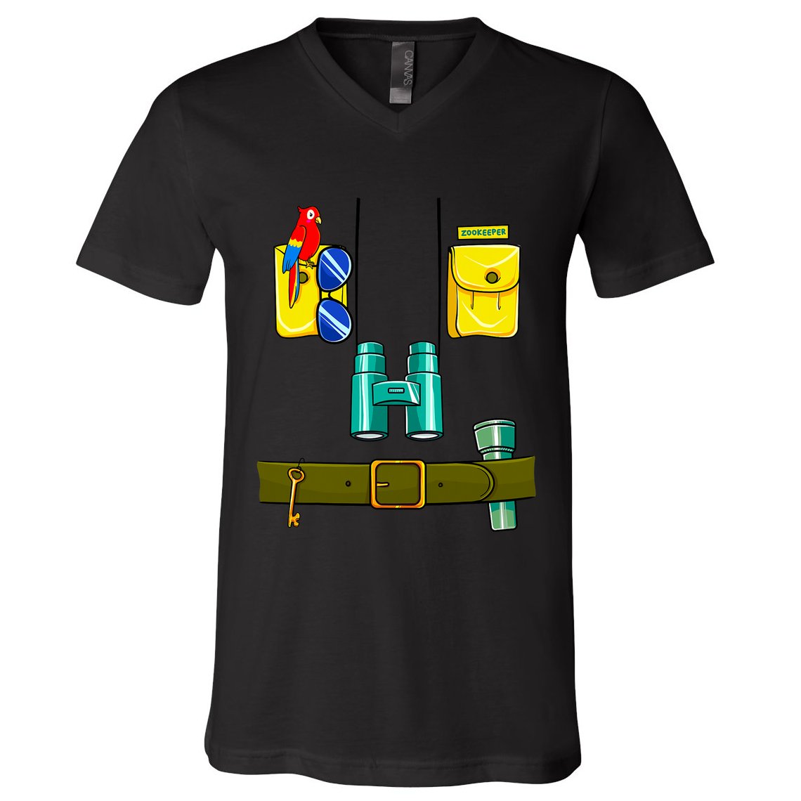 Zookeeper Costume Halloween DIY Jungle Safari Zoo Keeper V-Neck T-Shirt