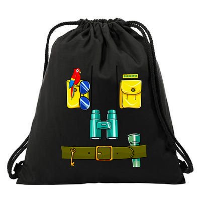 Zookeeper Costume Halloween DIY Jungle Safari Zoo Keeper Drawstring Bag