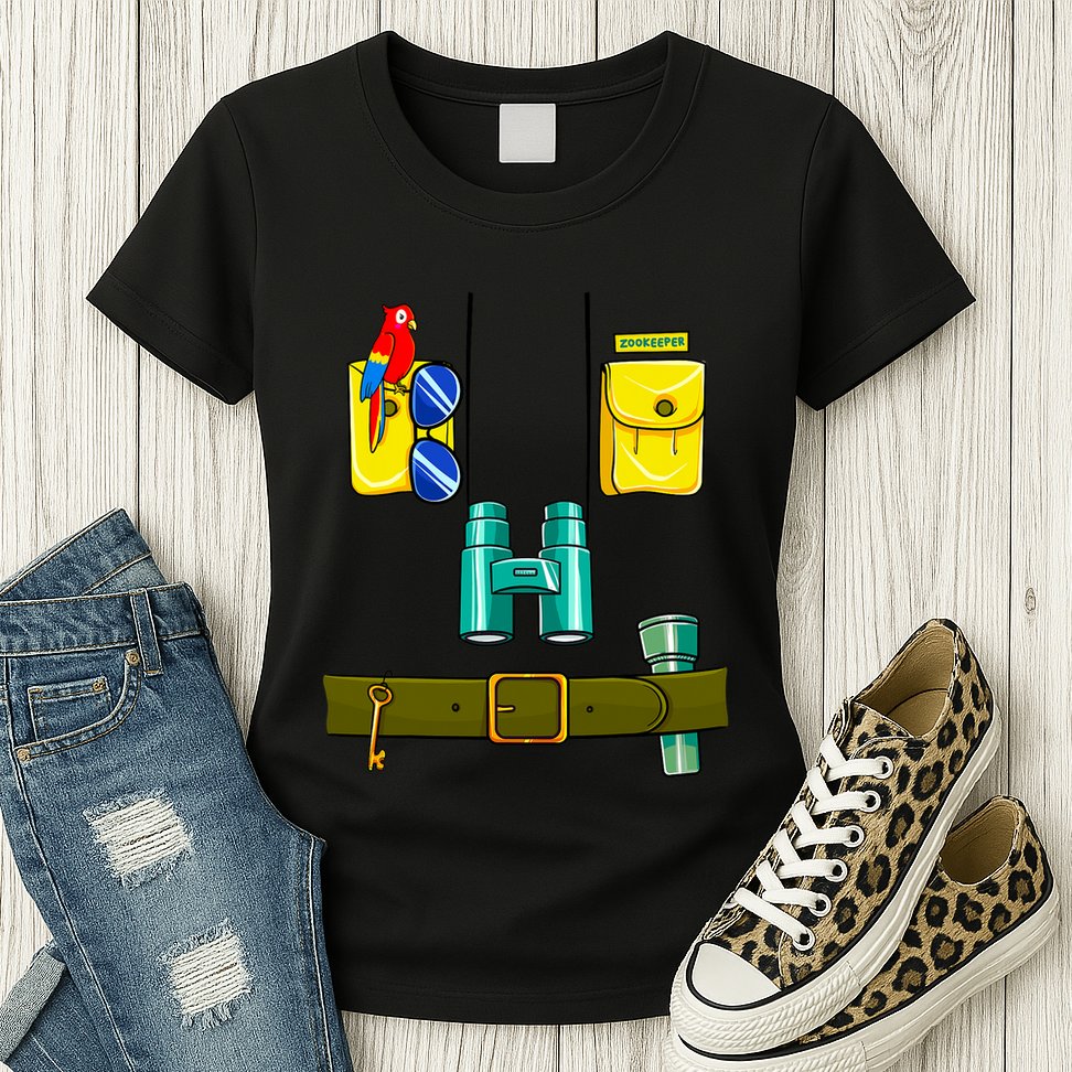 Zookeeper Costume Halloween DIY Jungle Safari Zoo Keeper Womens T-Shirt