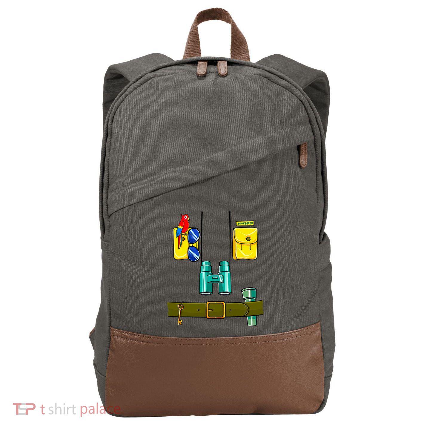 Zookeeper Costume Halloween DIY Jungle Safari Zoo Keeper Cotton Canvas Backpack
