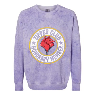 Zipper Club Honorary Member Bypass Open Heart Surgery Gift Colorblast Crewneck Sweatshirt