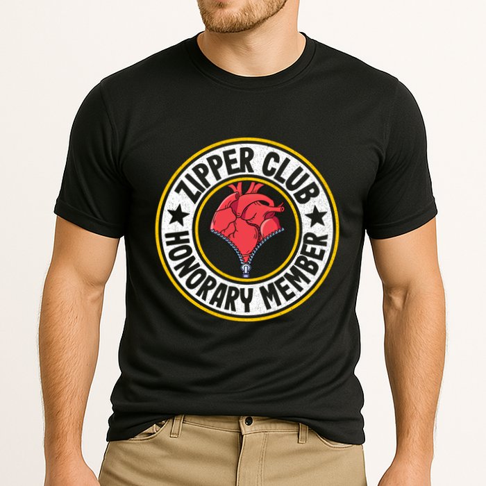 Zipper Club Honorary Member Bypass Open Heart Surgery Gift Cooling Performance Crew T-Shirt