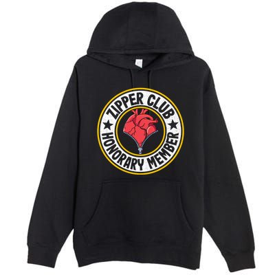 Zipper Club Honorary Member Bypass Open Heart Surgery Gift Premium Pullover Hoodie
