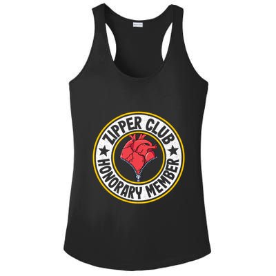 Zipper Club Honorary Member Bypass Open Heart Surgery Gift Ladies PosiCharge Competitor Racerback Tank