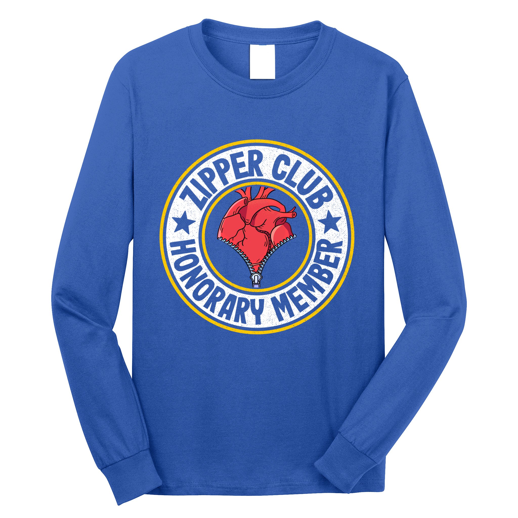 Zipper Club Honorary Member Bypass Open Heart Surgery Gift Long Sleeve Shirt