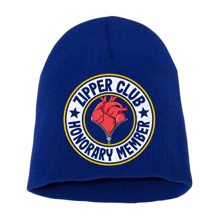 Zipper Club Honorary Member Bypass Open Heart Surgery Gift Short Acrylic Beanie