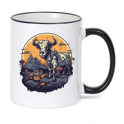 Zombie Cow Halloween Costume Scary Farm Animal Farmer 11oz Black Color Changing Mug