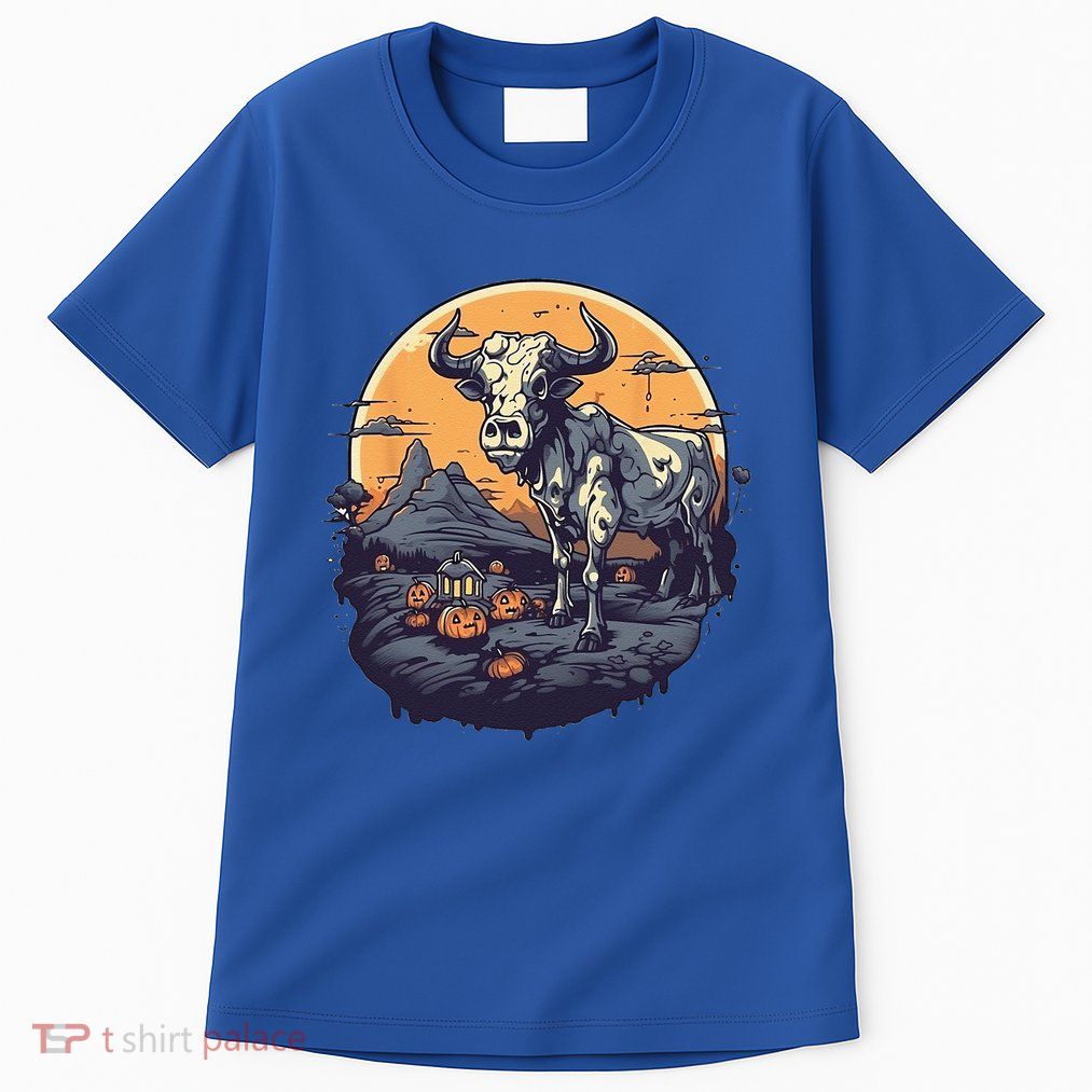 Zombie Cow Halloween Costume Scary Farm Animal Farmer Tall T-Shirt