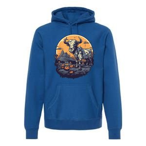 Zombie Cow Halloween Costume Scary Farm Animal Farmer Premium Hoodie