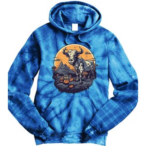 Zombie Cow Halloween Costume Scary Farm Animal Farmer Tie Dye Hoodie