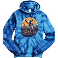 Zombie Cow Halloween Costume Scary Farm Animal Farmer Tie Dye Hoodie