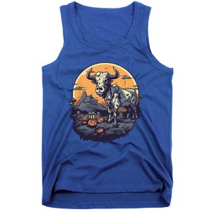 Zombie Cow Halloween Costume Scary Farm Animal Farmer Tank Top