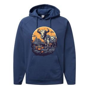 Zombie Cow Halloween Costume Scary Farm Animal Farmer Performance Fleece Hoodie