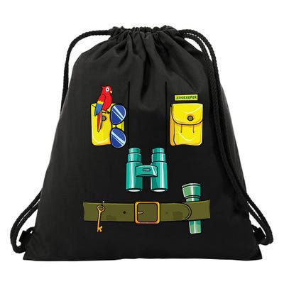 Zookeeper Costume Halloween DIY Jungle Safari Zoo Keeper Drawstring Bag