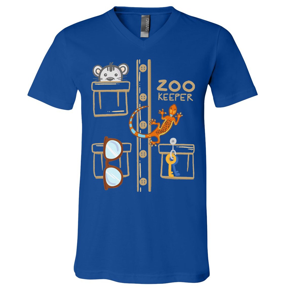 Zookeeper Costume Halloween Jungle Explorer V-Neck T-Shirt