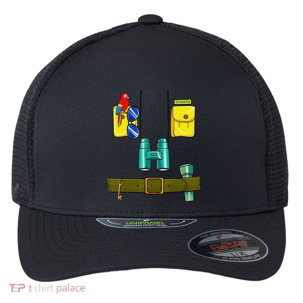 Zookeeper Costume Halloween DIY Jungle Safari Zoo Keeper Flexfit Unipanel Trucker Cap
