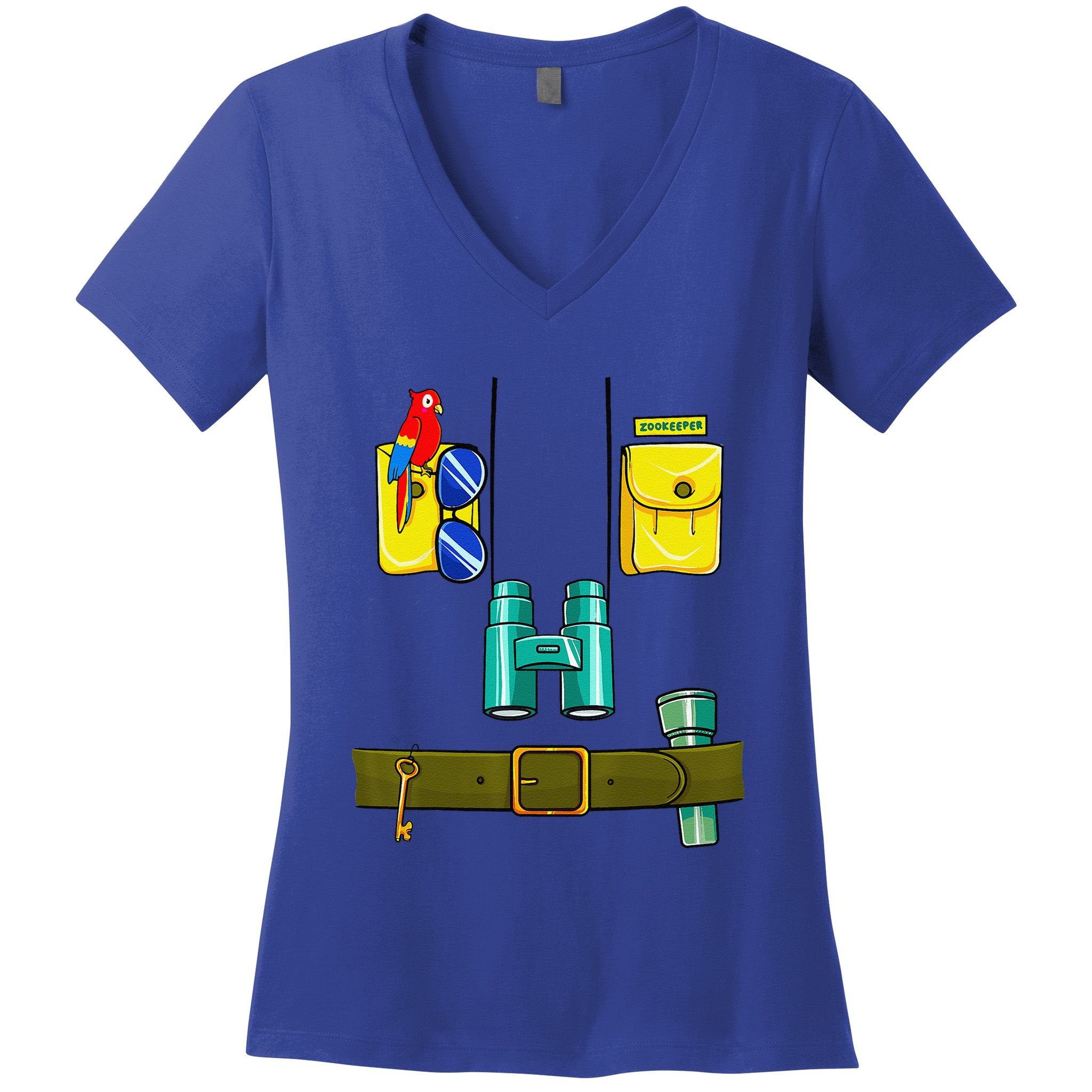 Zookeeper Costume Halloween DIY Jungle Safari Zoo Keeper Women's V-Neck T-Shirt