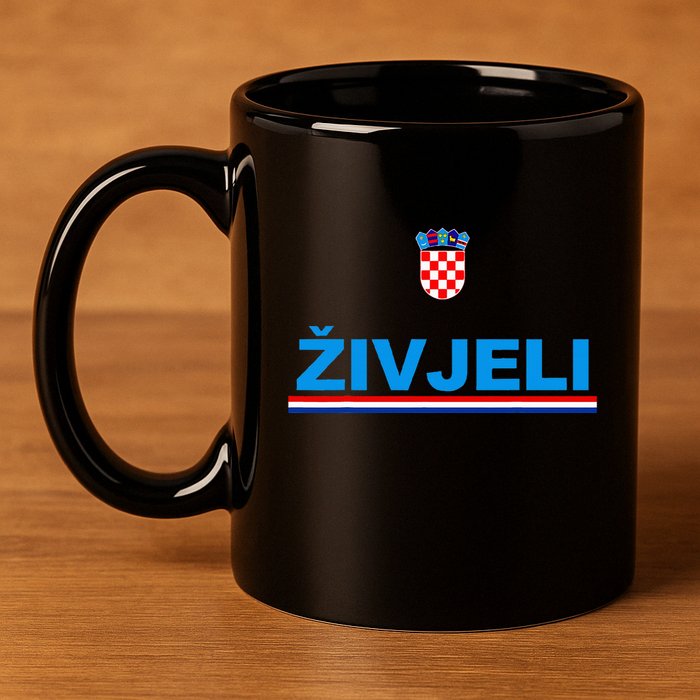 Zivjeli! Cheers In Croatian 11oz C Handle Ceramic Mug