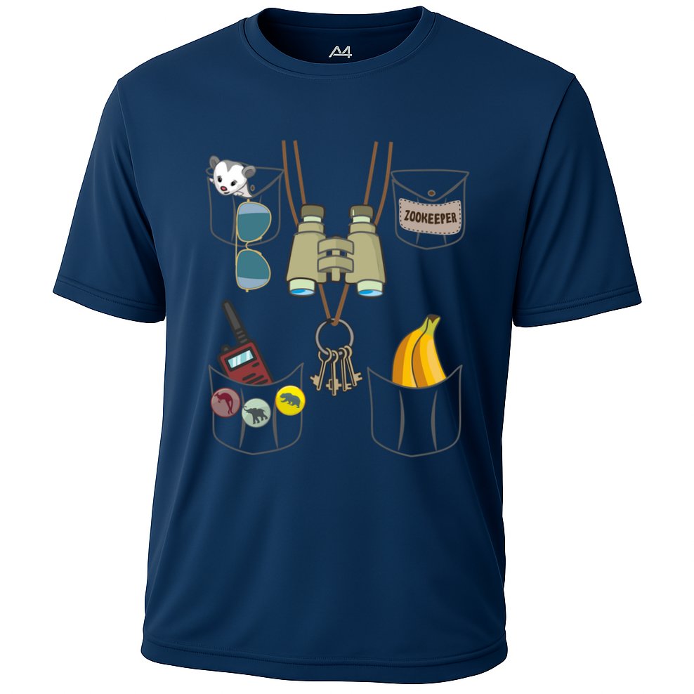 Zookeeper Costume Imitation Halloween Jungle Safari Explorer Cooling Performance Crew T-Shirt