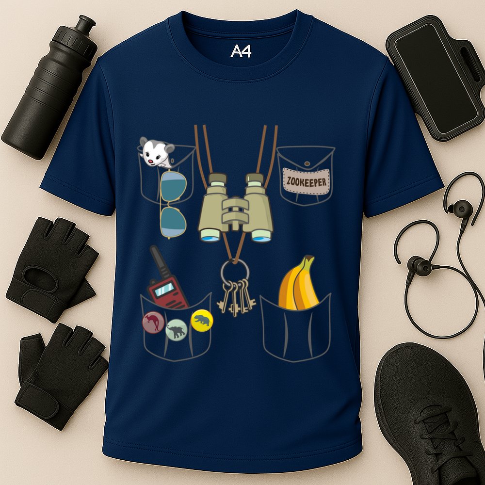Zookeeper Costume Imitation Halloween Jungle Safari Explorer Cooling Performance Crew T-Shirt