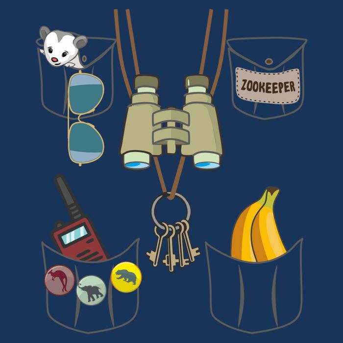 Zookeeper Costume Imitation Halloween Jungle Safari Explorer Cooling Performance Crew T-Shirt